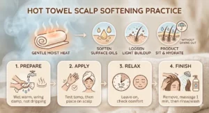 Hot Towel Treatment as a Scalp Softening Practice