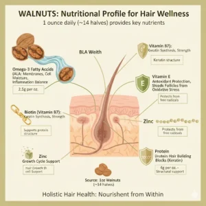 The Nutritional Profile of Walnuts and Its Relevance to Hair